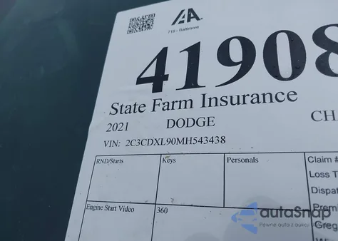 2021 Dodge Charger Srt Hellcat Redeye Widebody Rwd из США, поврежденный, VIN 2C3CDXL90MH543438